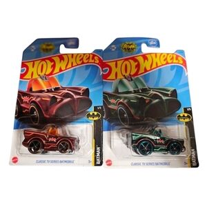 Hot Wheels Classic TV Series Batmobile Green + Red - 2023 Batman 2pcs